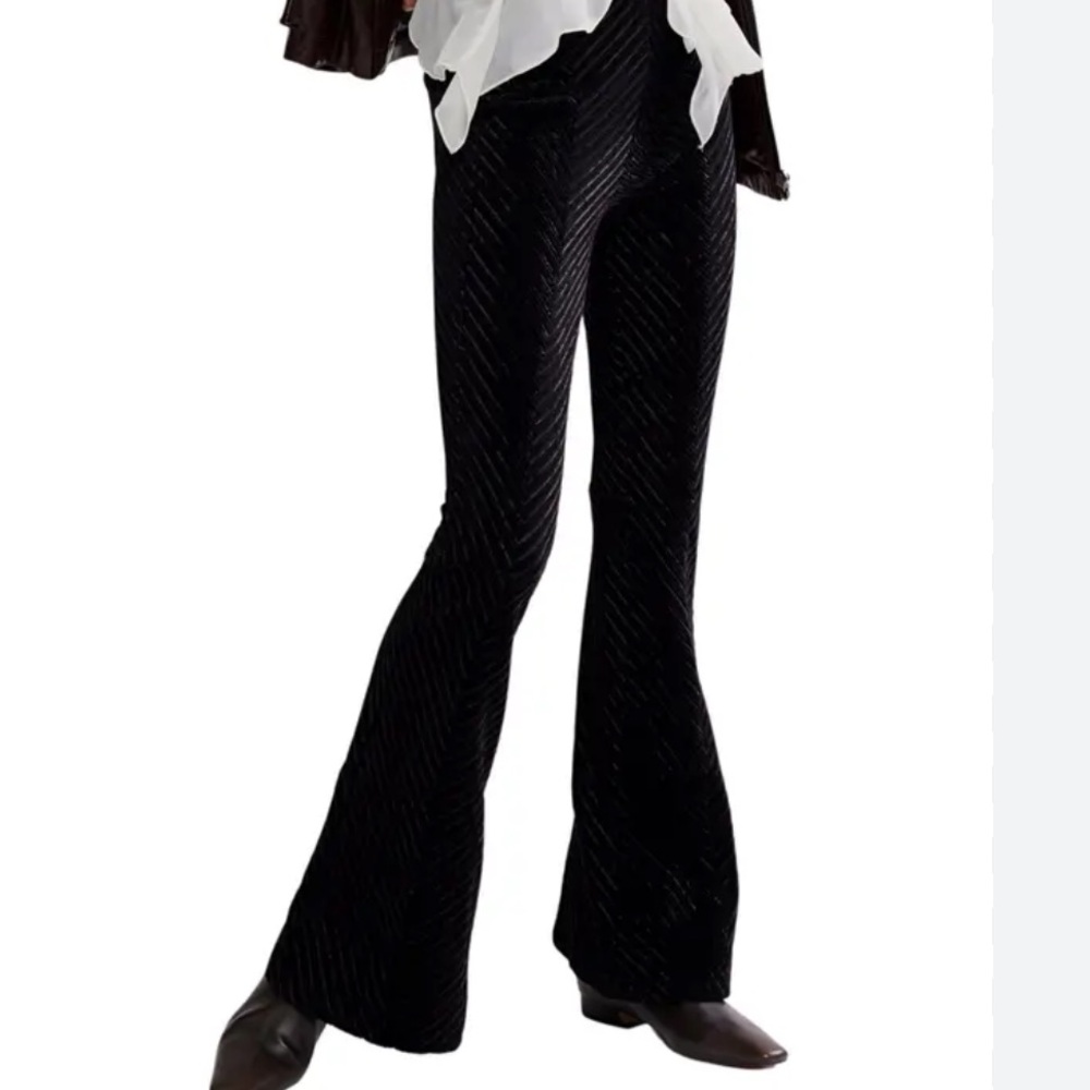 Free People So charming black velvet pants